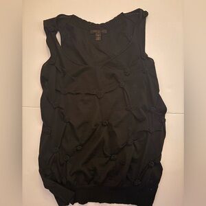 Louis Vuitton Black Sleeveless Knit Tank with Rosette Details